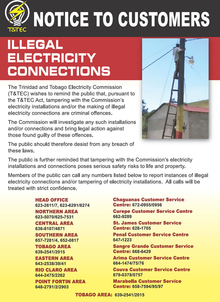 Illegal Connections Trinidad And Tobago Electricity Commission